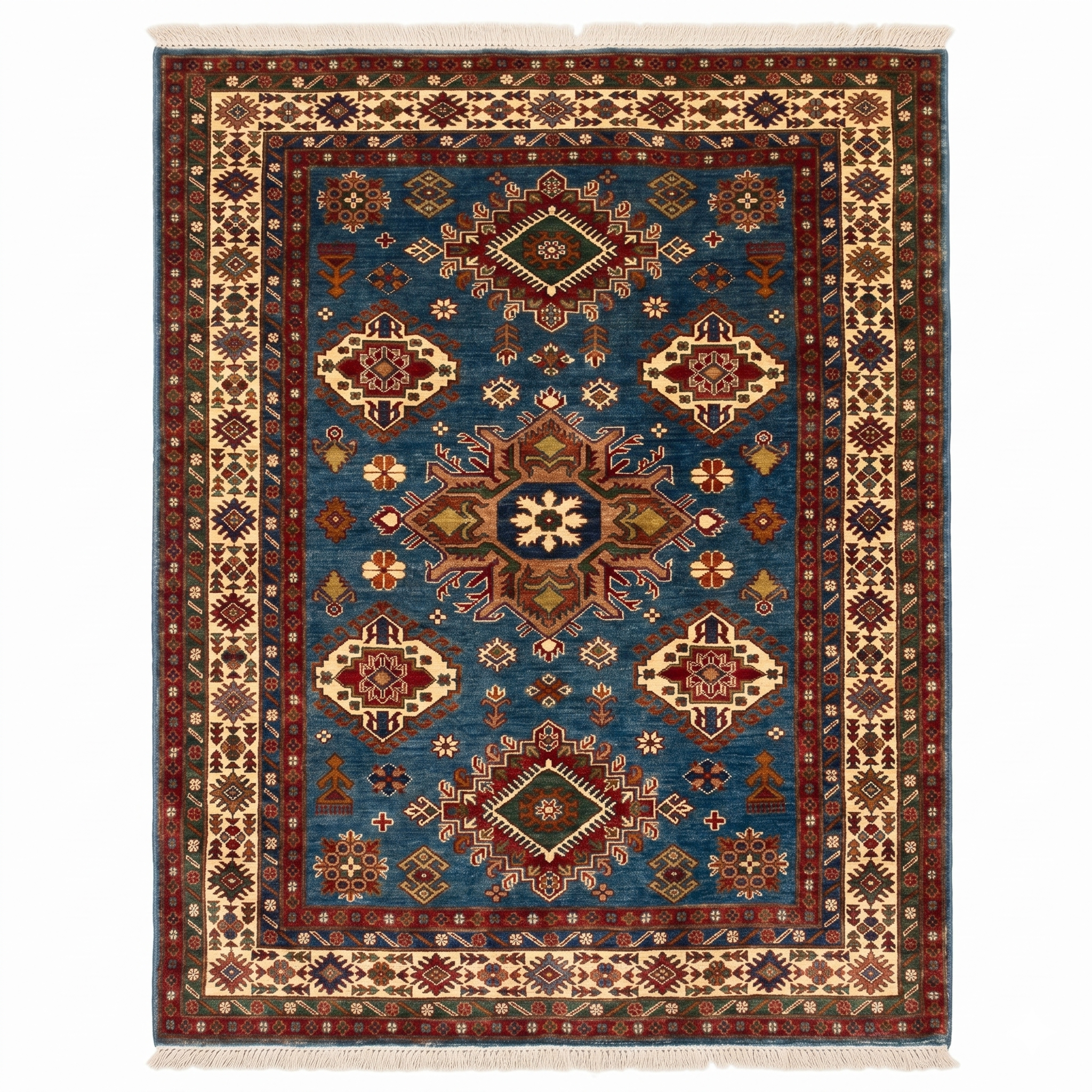 Hand Knotted Chobi Wool Rug  220 CM x 159 CM SK#399