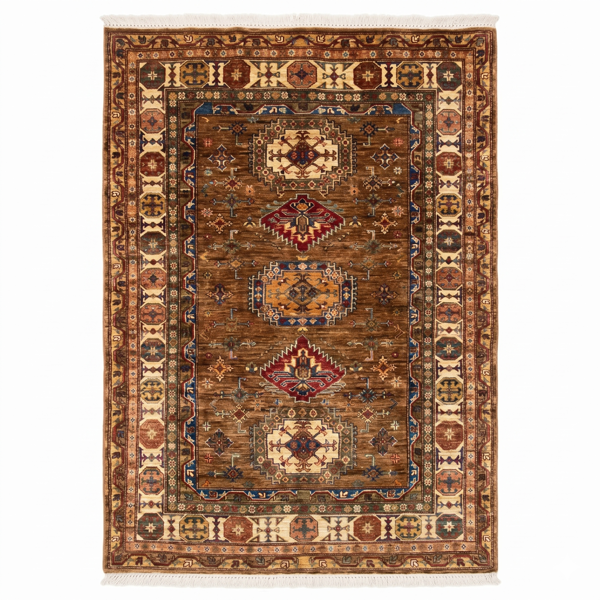 Hand Knotted Chobi Wool Rug  220 CM x 152 CM SK#404