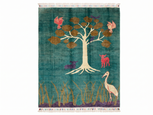 Hand knotted Chobi Pictorial Rug  199 CM x 151 CM SK#495