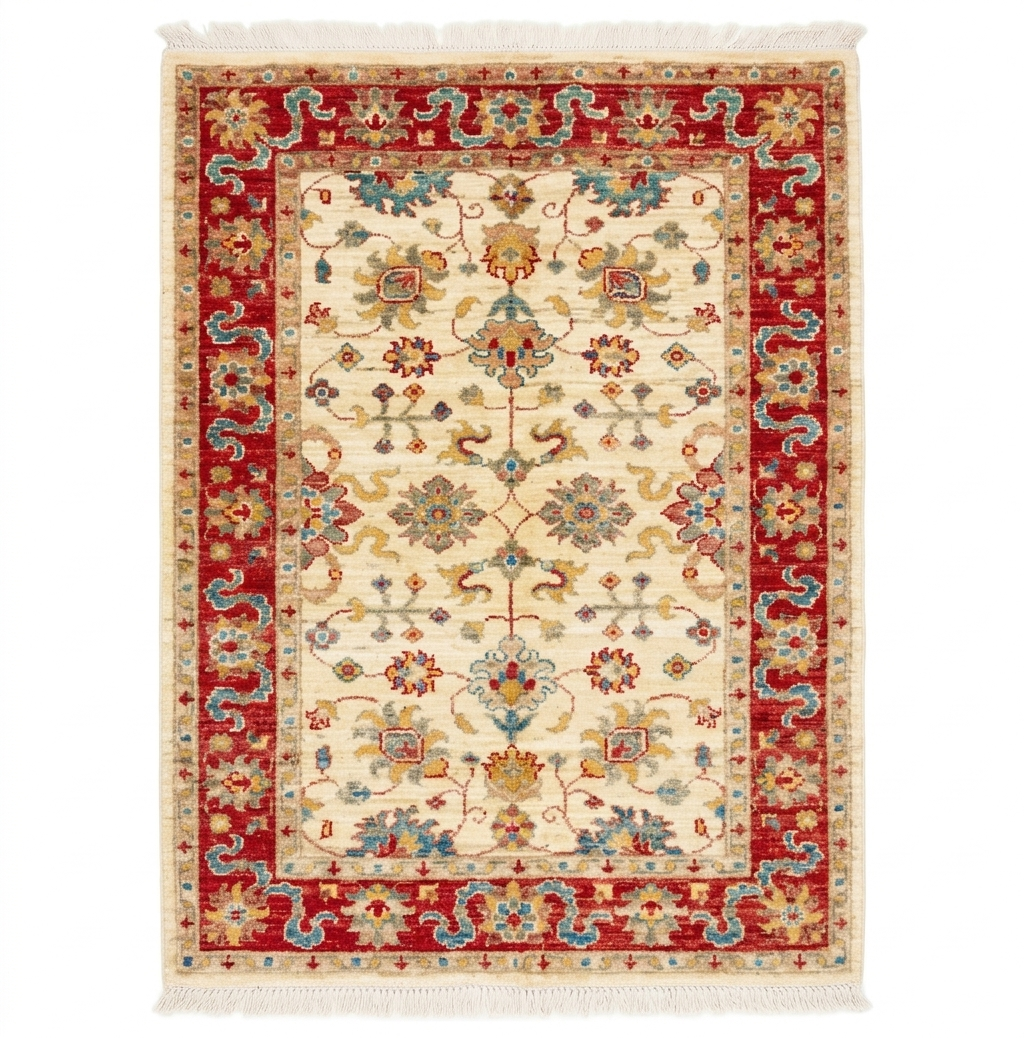 Handmade Chobi Wool Rug   125 CM x 82 CM SS#55