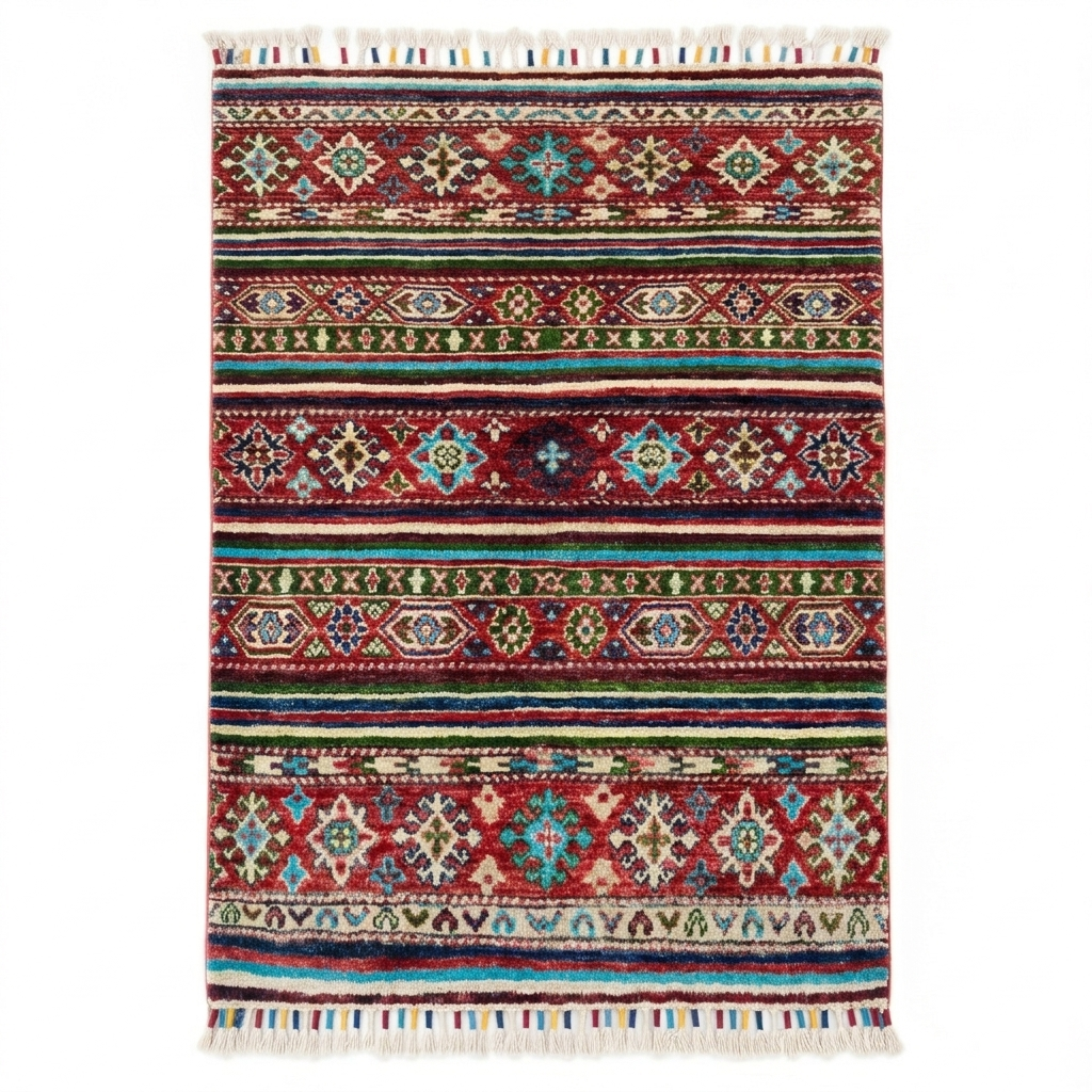 Handmade Fine Quality Chobi Wool Rug  128 CM x 85 CM SS#61