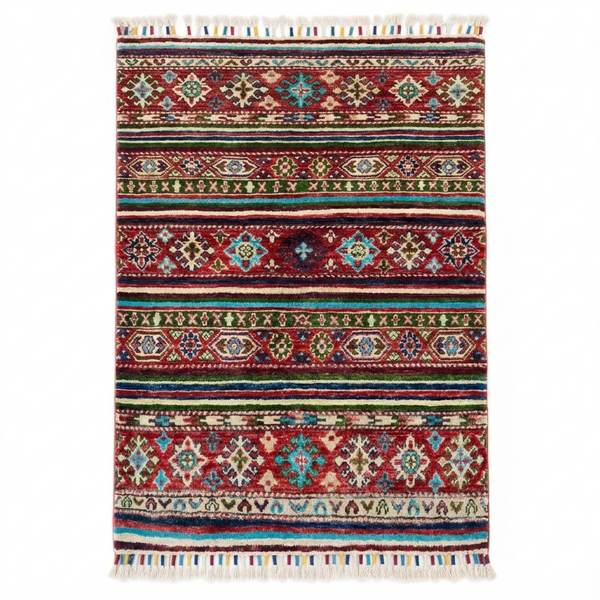 Handmade Fine Quality Chobi Wool Rug  128 CM x 85 CM SS#61