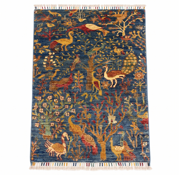 Handmade Chobi Pictorial Wool Rug 150 CM x 100 CM  SS#68