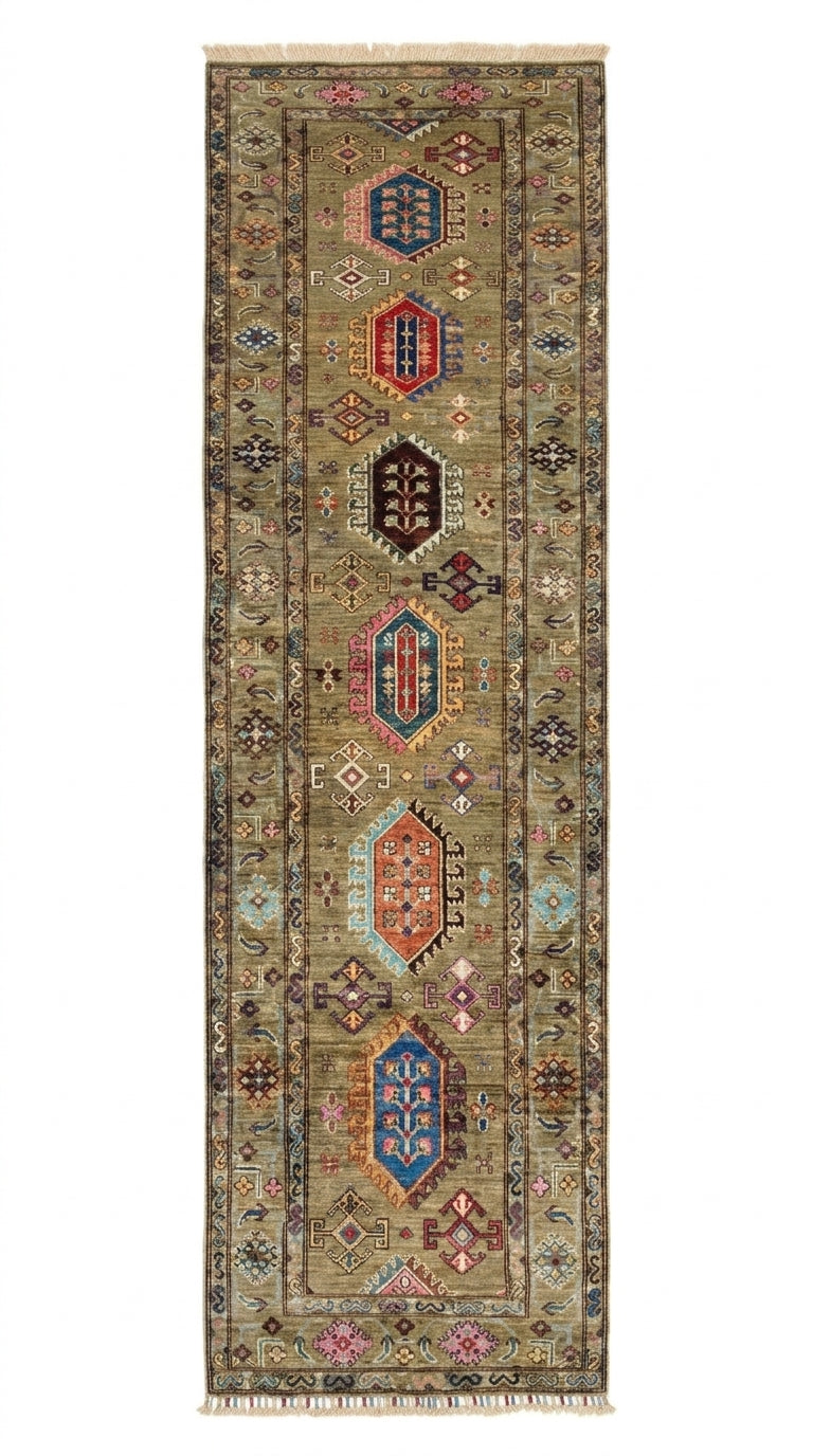 Handmade Chobi  Hallway Runner Rug 300CM x 85CM SS#86
