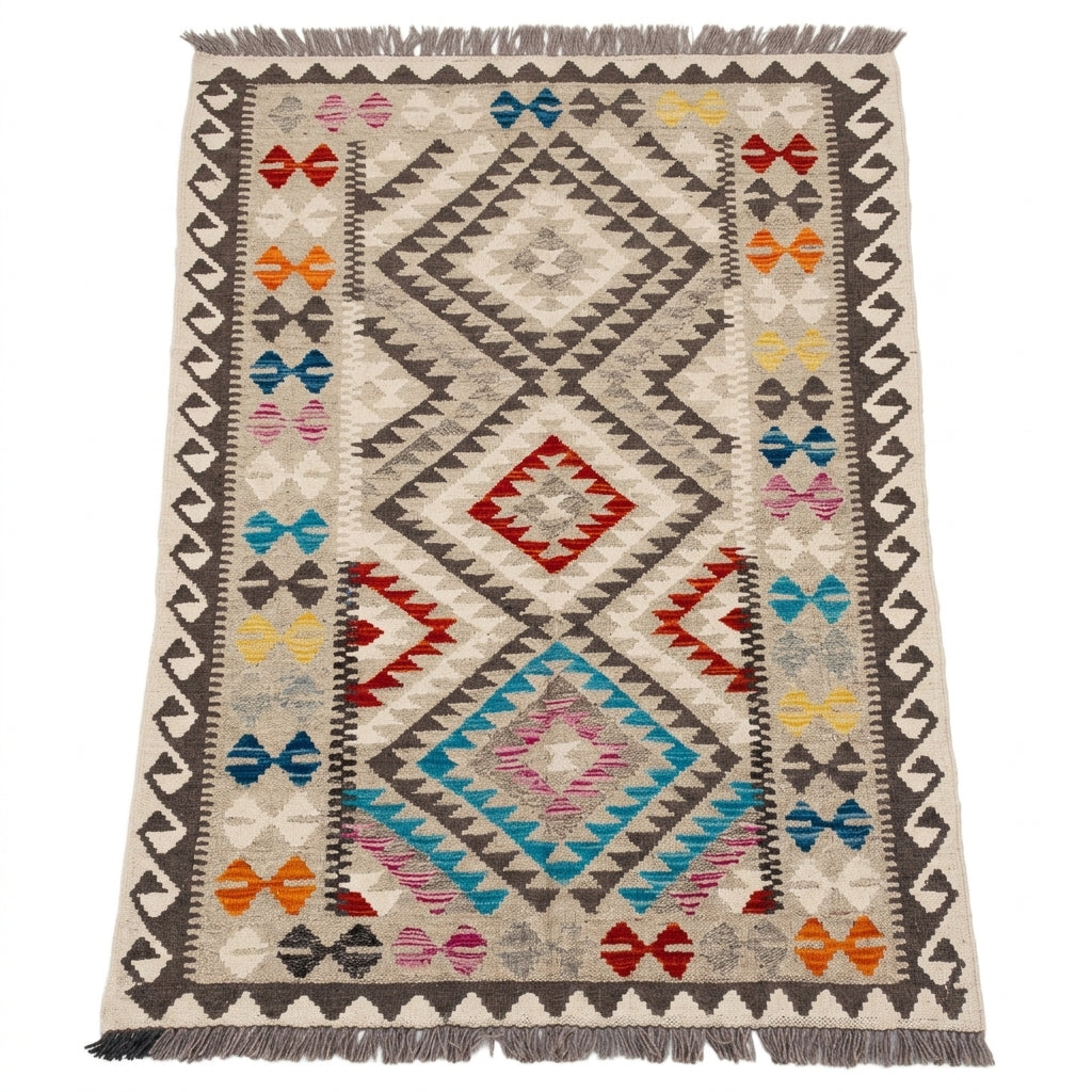 Handmade Afghan Chobi Kilim Rug 143 CM x 99 CM  SS # 03