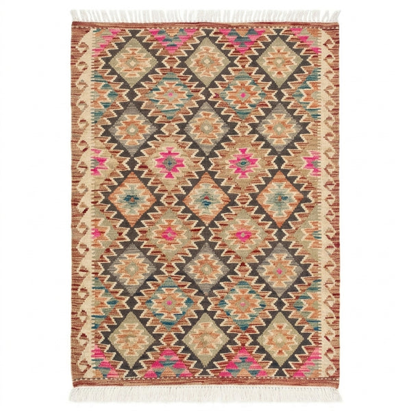 Handmade Afghan Chobi Kilim Rug 148 CM x  113 CM  SS # 117