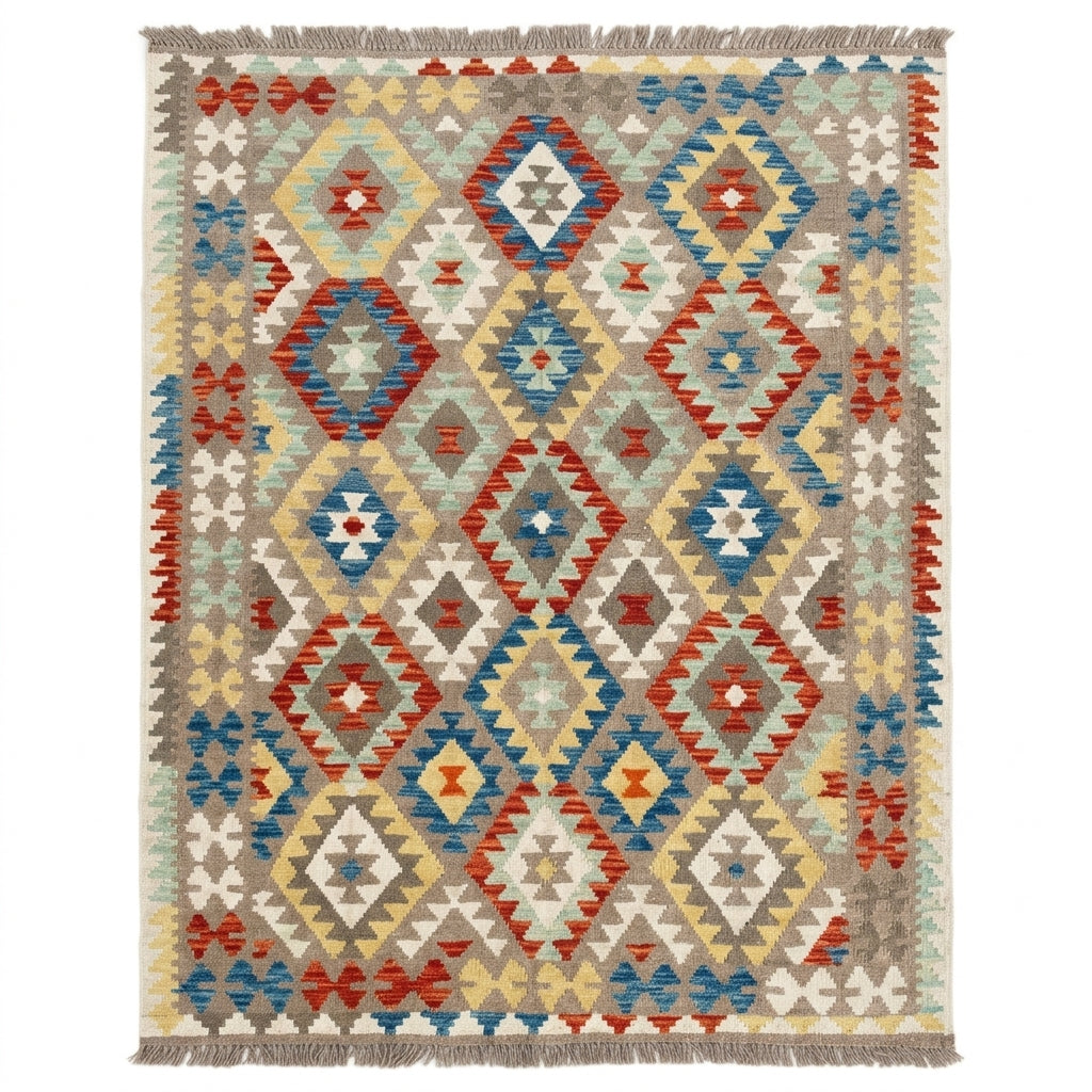 Handmade Afghan Chobi Kilim Rug 194  CM x  149 CM  SS # 129
