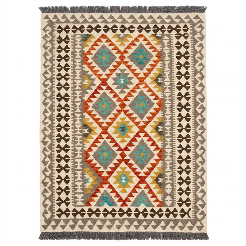Handmade Afghan Chobi Kilim Rug 200  CM x  150 CM  SS # 130