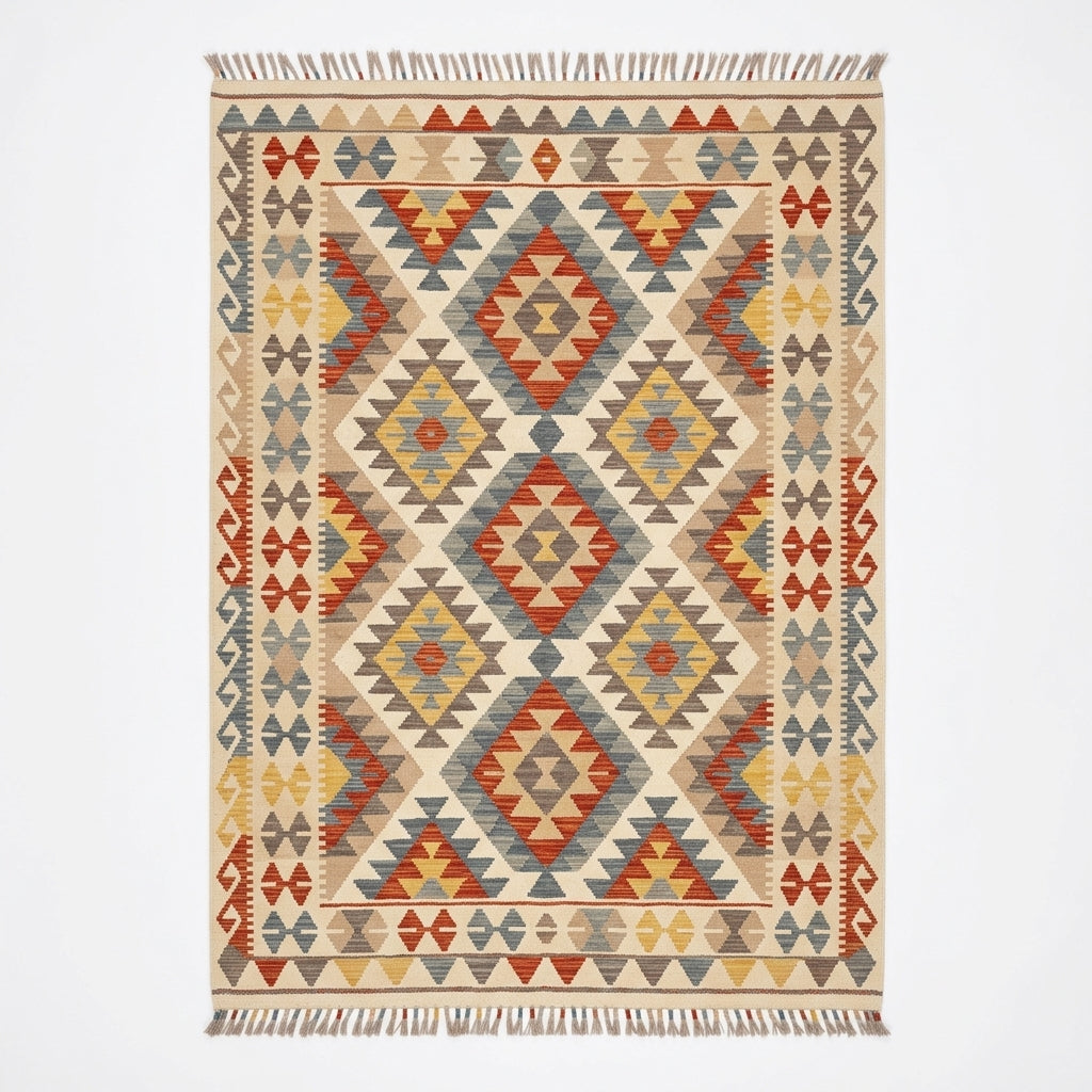 Handmade Afghan Chobi Kilim Rug 195  CM x  153 CM  SS # 131