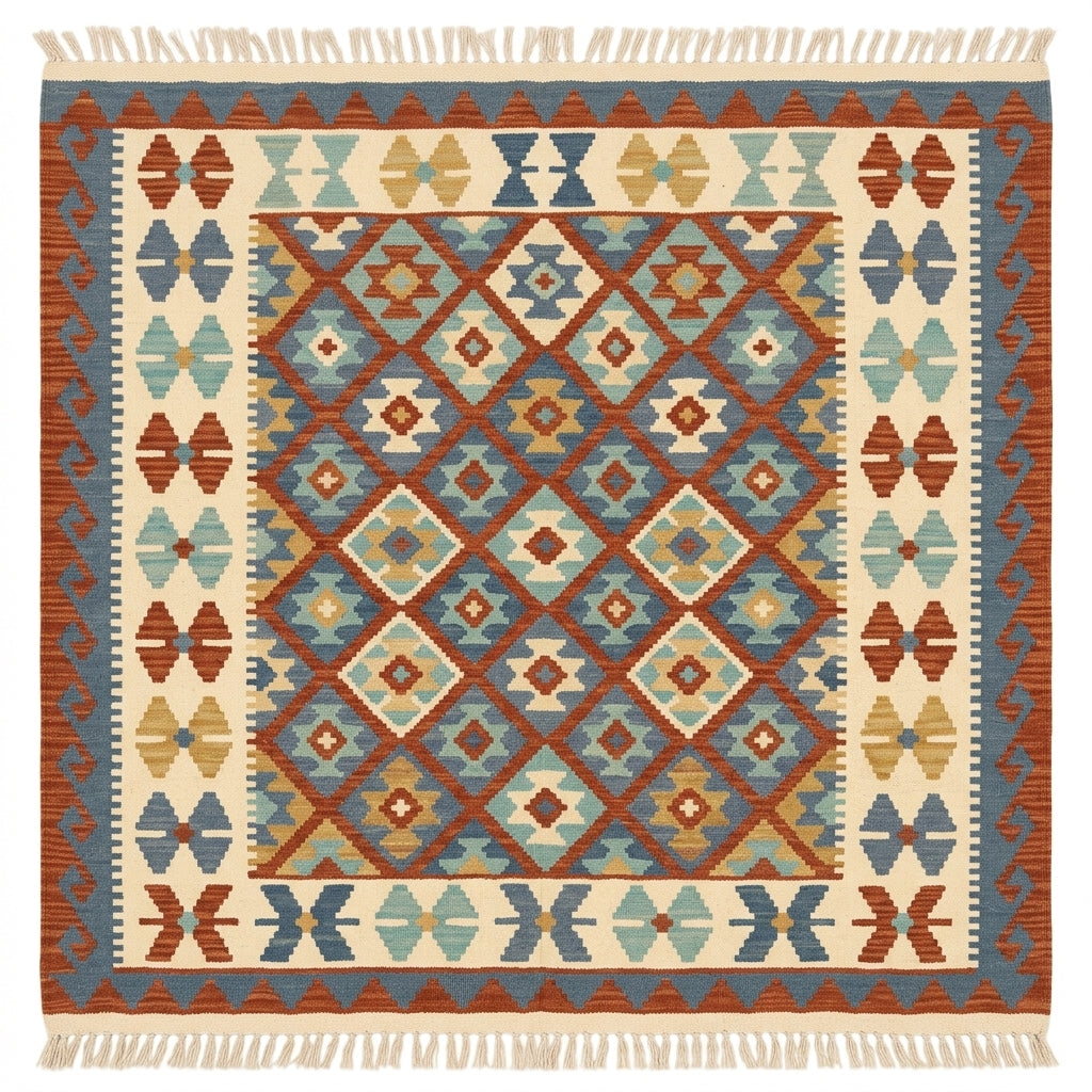 Handmade Afghan Chobi Kilim Rug 192  CM x  154 CM  SS # 132
