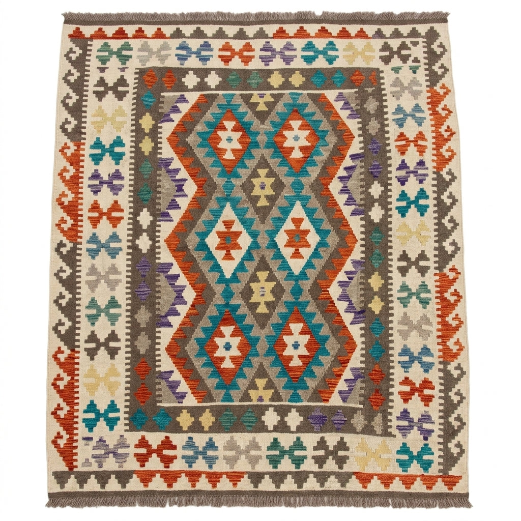 Handmade Afghan Chobi Kilim Rug 200 CM x  152 CM  SS # 135