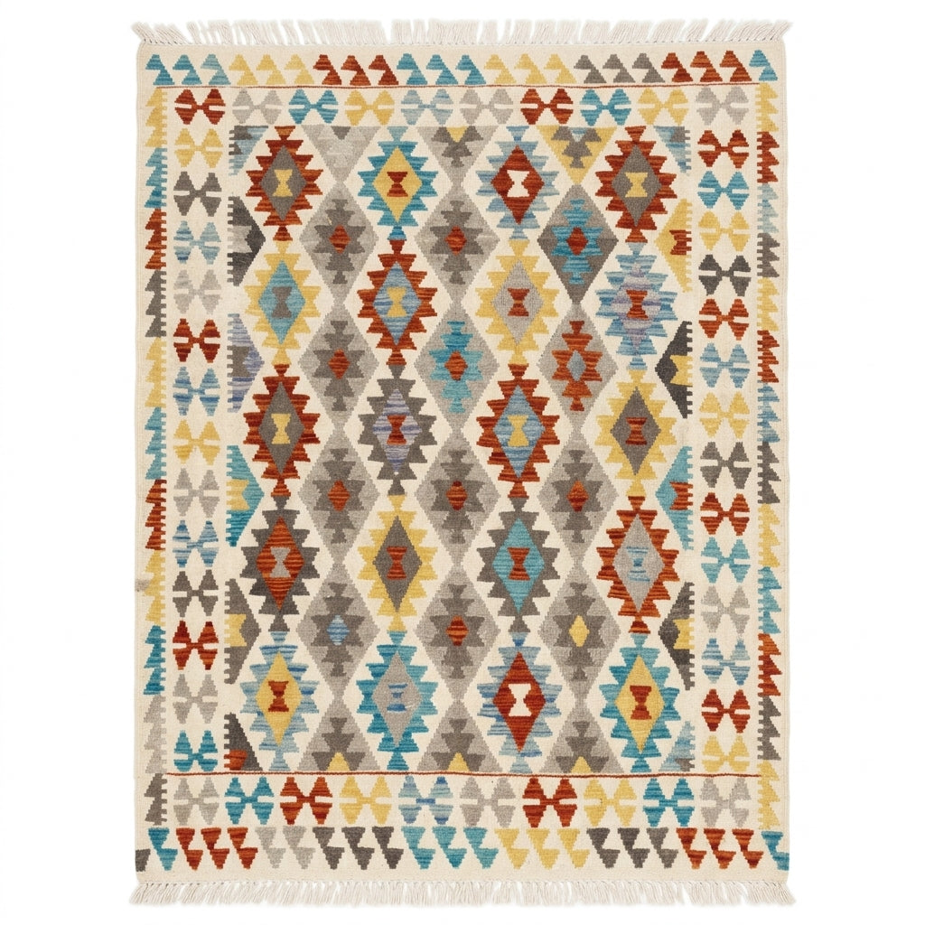 Handmade Afghan Chobi Kilim Rug 200 CM x  153 CM  SS # 139