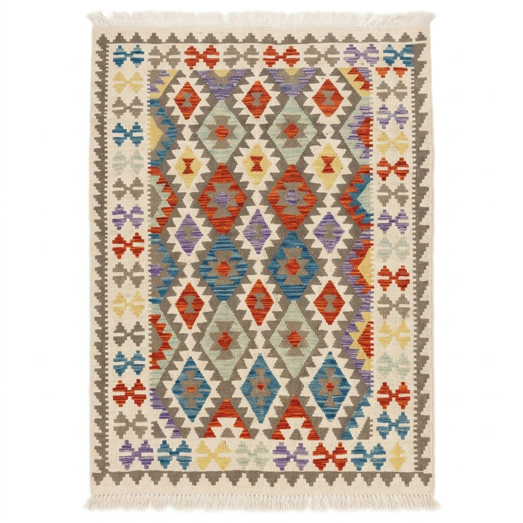 Handmade Afghan Chobi Kilim Rug 200 CM x  153 CM  SS # 140