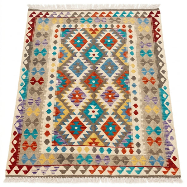 Handmade Afghan Chobi Kilim Rug 200 CM x  153 CM  SS # 141