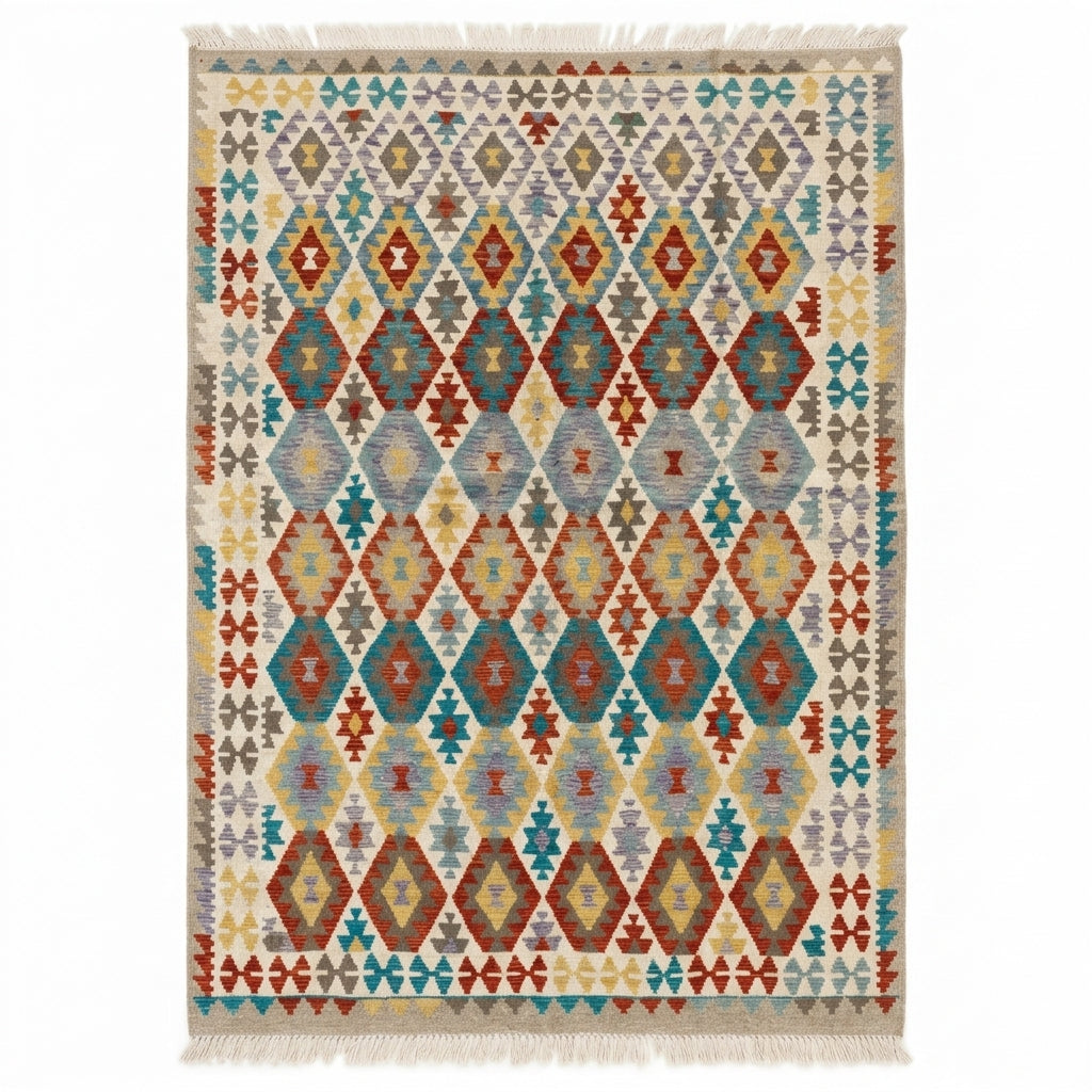 Handmade Afghan Chobi Kilim Rug 282 CM x  203 CM  SS # 142