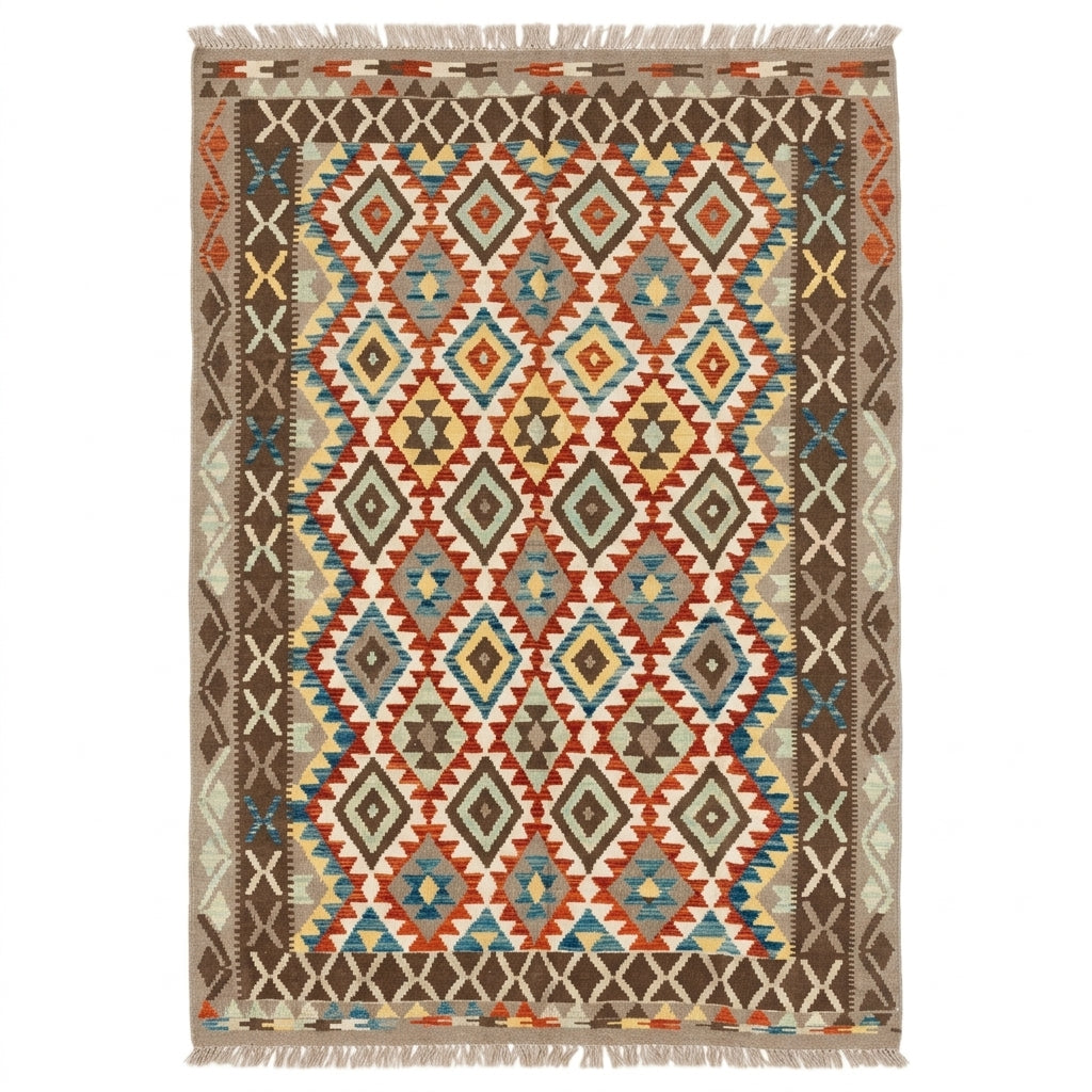 Handmade Afghan Chobi Kilim Rug 251 CM x  172 CM SS # 144