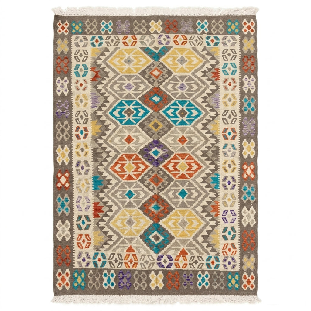 Handmade Afghan Chobi Kilim Rug 240 CM x  179 CM  SS # 145