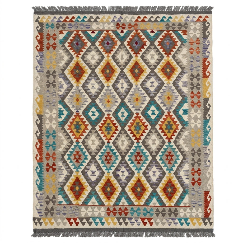 Handmade Afghan Chobi Kilim Rug 288 CM x  196 CM  SS # 156