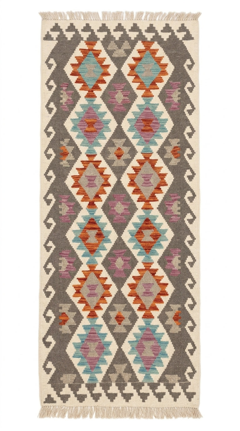 Handmade Afghan Chobi Kilim Hallway Runner Rug 200 CM x 82 CM  SS # 157