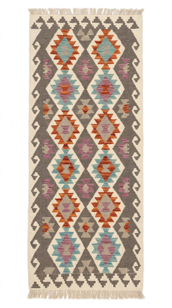 Handmade Afghan Chobi Kilim Hallway Runner Rug 200 CM x 82 CM  SS # 157