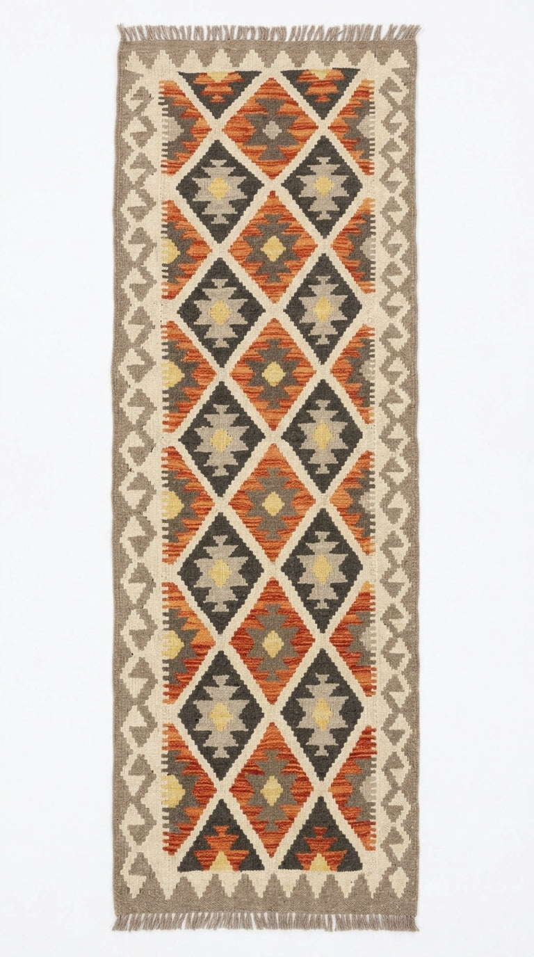 Handmade Afghan Chobi Kilim Hallway Runner Rug 195 CM x 67 CM  SS # 160