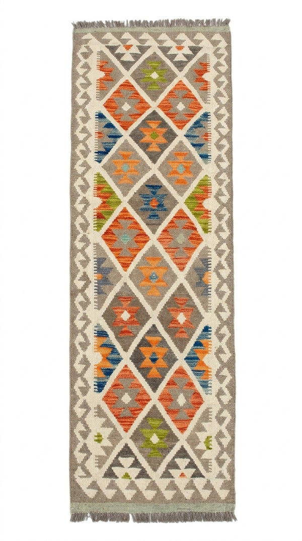 Handmade Afghan Chobi Kilim Hallway Runner Rug 200 CM x 70 CM  SS # 162