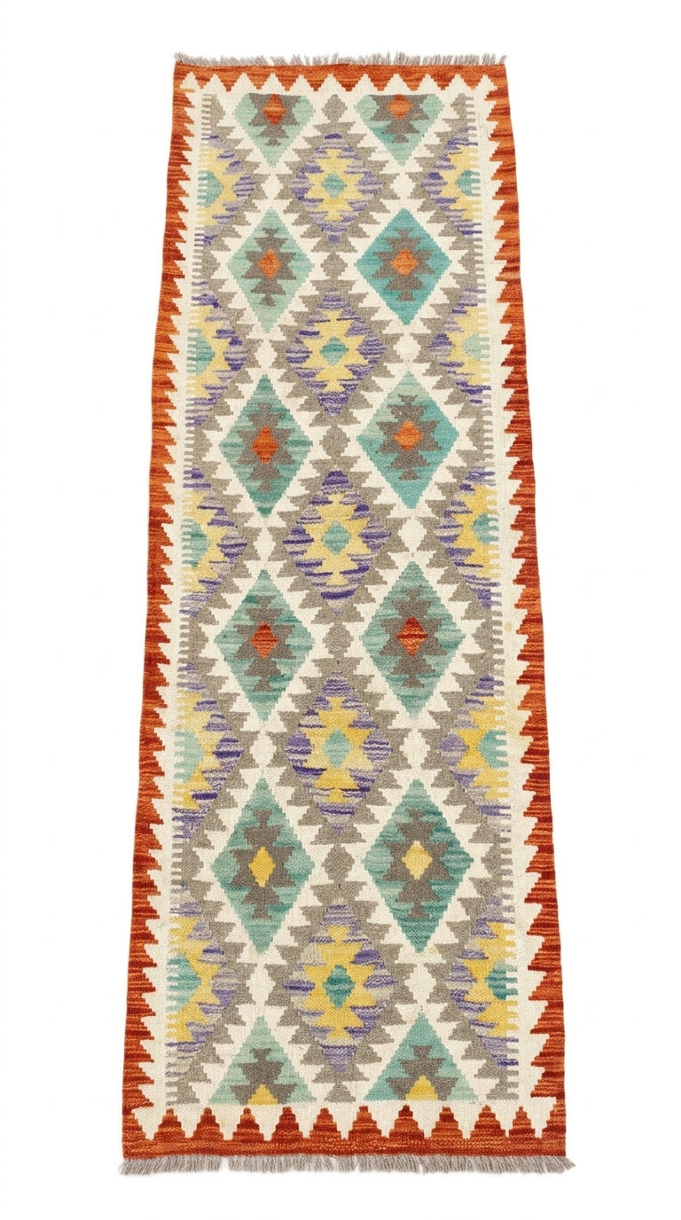 Handmade Afghan Chobi Kilim Hallway Runner Rug 195 CM x 70 CM  SS # 163
