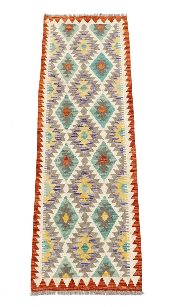 Handmade Afghan Chobi Kilim Hallway Runner Rug 195 CM x 70 CM  SS # 163