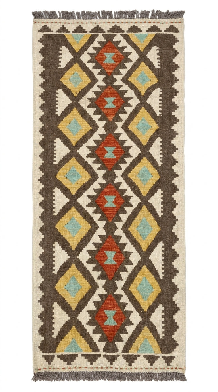Handmade Afghan Chobi Kilim Hallway Runner Rug 213 CM x 80 CM  SS # 165