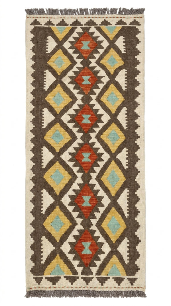 Handmade Afghan Chobi Kilim Hallway Runner Rug 213 CM x 80 CM  SS # 165