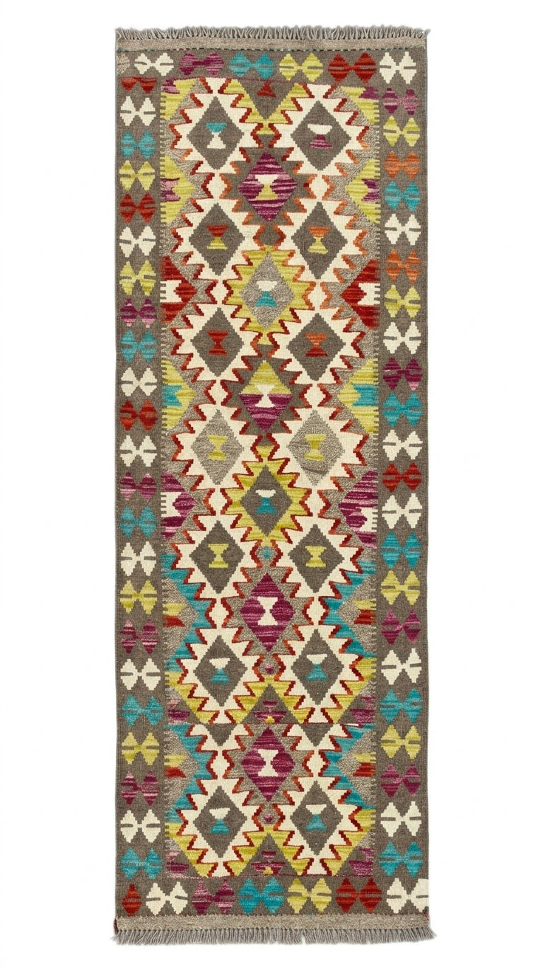 Handmade Afghan Chobi Kilim Hallway Runner Rug 184 CM x 77 CM  SS # 167