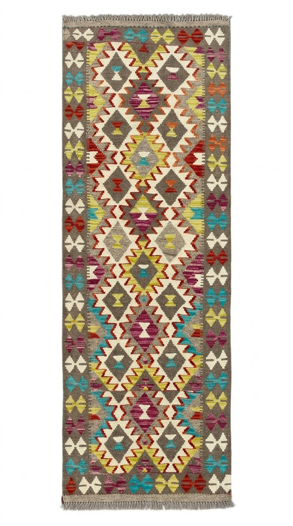 Handmade Afghan Chobi Kilim Hallway Runner Rug 184 CM x 77 CM  SS # 167