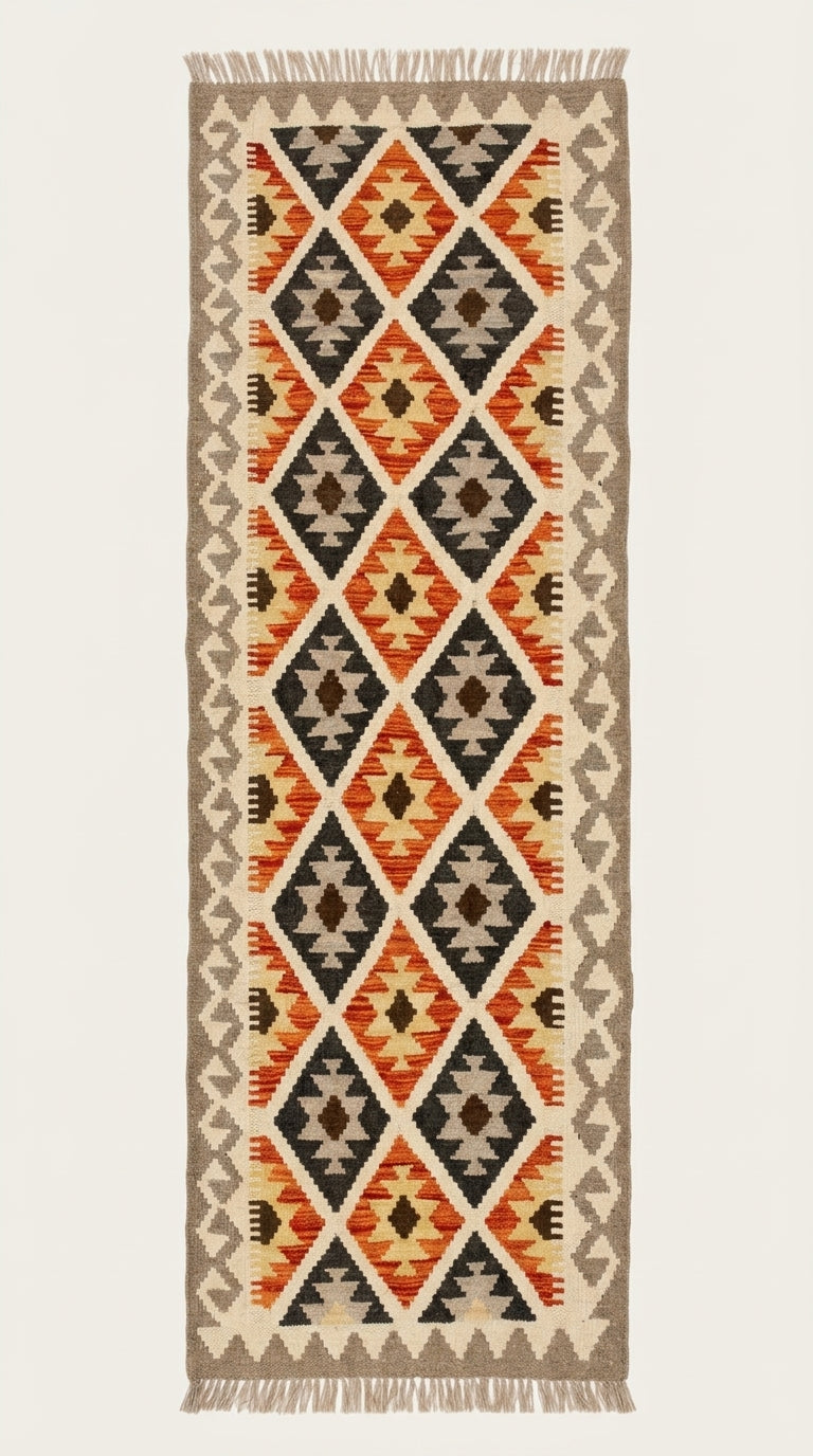 Handmade Afghan Chobi Kilim Hallway Runner Rug 193 CM x 66 CM  SS # 168