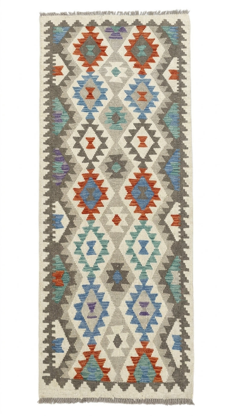 Handmade Afghan Chobi Kilim Hallway Runner Rug 198 CM x 83 CM  SS # 170