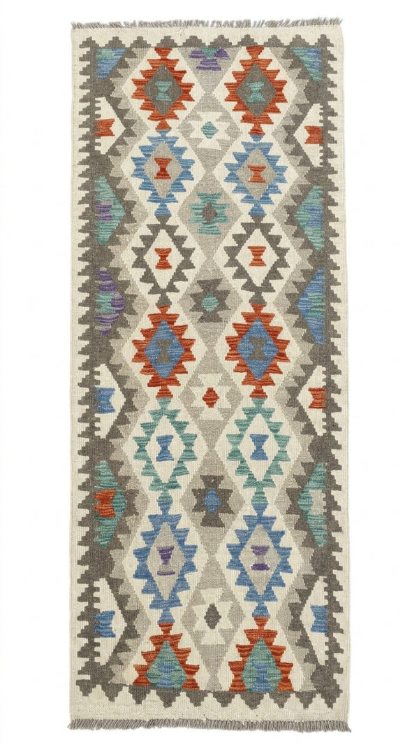 Handmade Afghan Chobi Kilim Hallway Runner Rug 198 CM x 83 CM  SS # 170