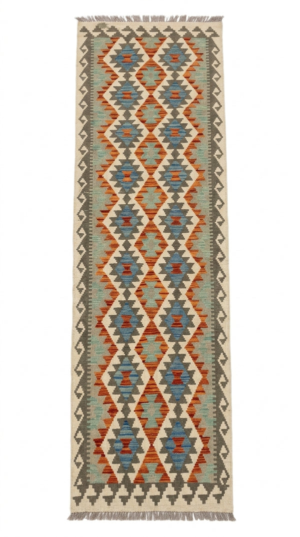 Handmade Afghan Chobi Kilim Hallway Runner Rug 295 CM x 82 CM  SS # 171