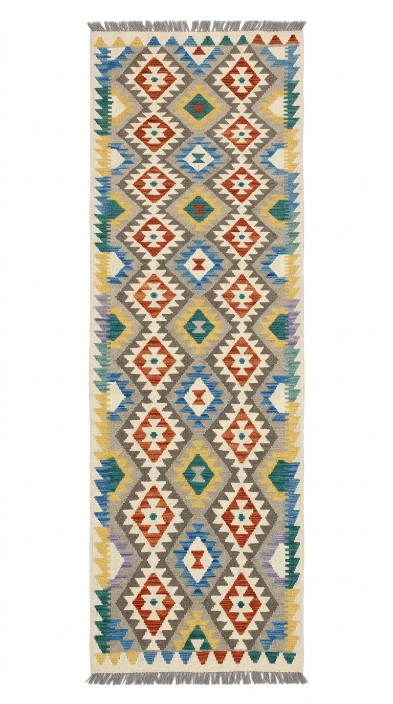 Handmade Afghan Chobi Kilim Hallway Runner Rug 302 CM x 82 CM SS # 172