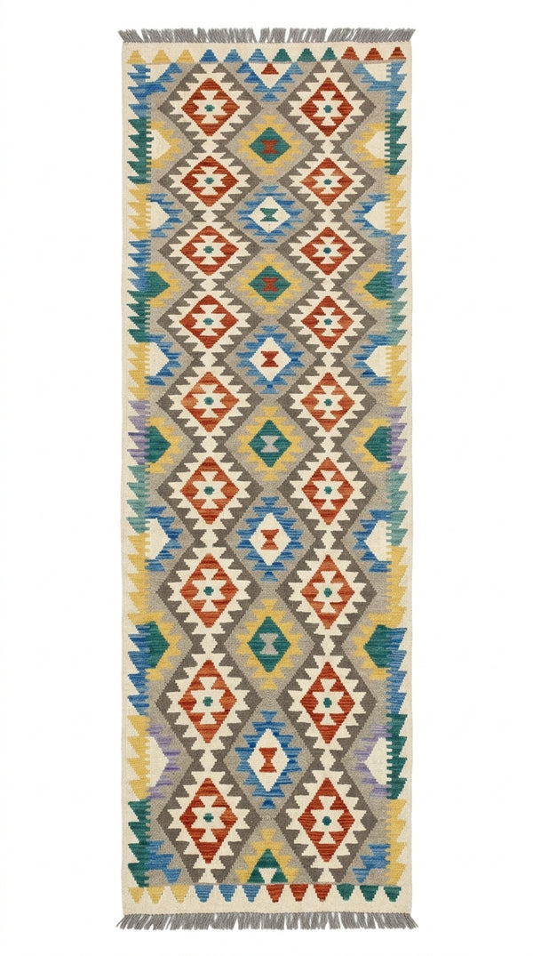 Handmade Afghan Chobi Kilim Hallway Runner Rug 302 CM x 82 CM SS # 172