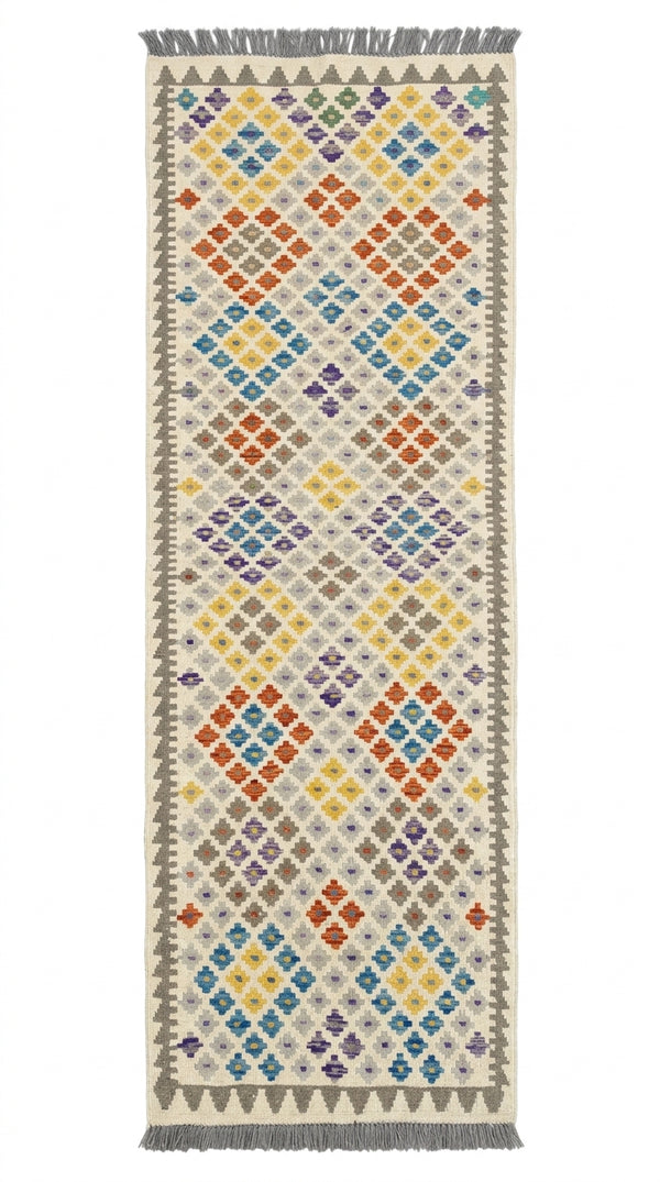 Handmade Afghan Chobi Kilim Hallway Runner Rug 288 CM x 87 CM SS # 173