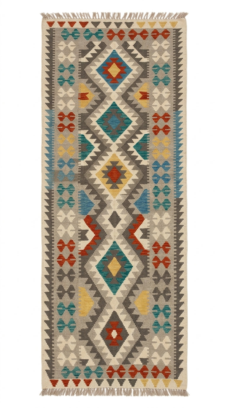 Handmade Afghan Chobi Kilim Hallway Runner Rug 297 CM x 86 CM  SS # 174