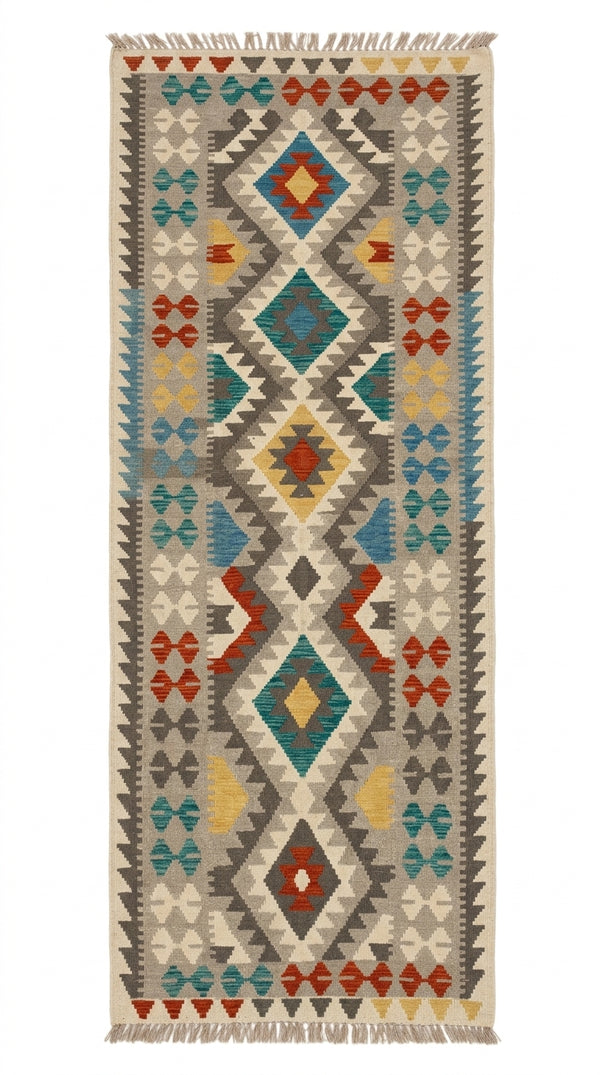Handmade Afghan Chobi Kilim Hallway Runner Rug 297 CM x 86 CM  SS # 174