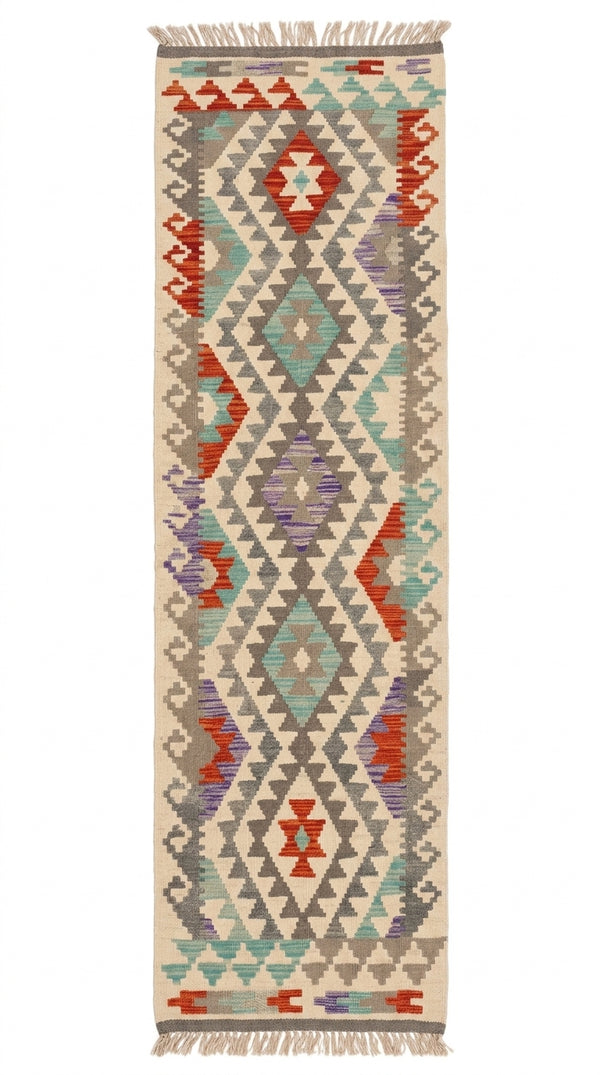 Handmade Afghan Chobi Kilim Hallway Runner Rug 290 CM x 75 CM SS # 176