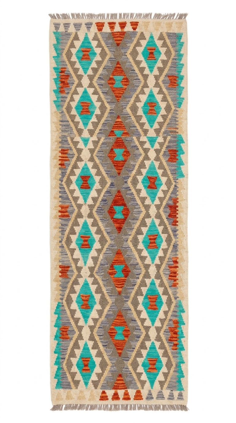 Handmade Afghan Chobi Kilim Hallway Runner Rug 291 CM x 85 CM SS # 177