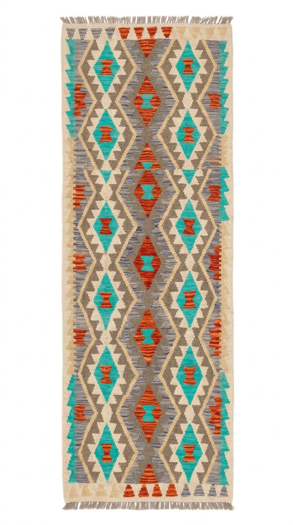 Handmade Afghan Chobi Kilim Hallway Runner Rug 291 CM x 85 CM SS # 177