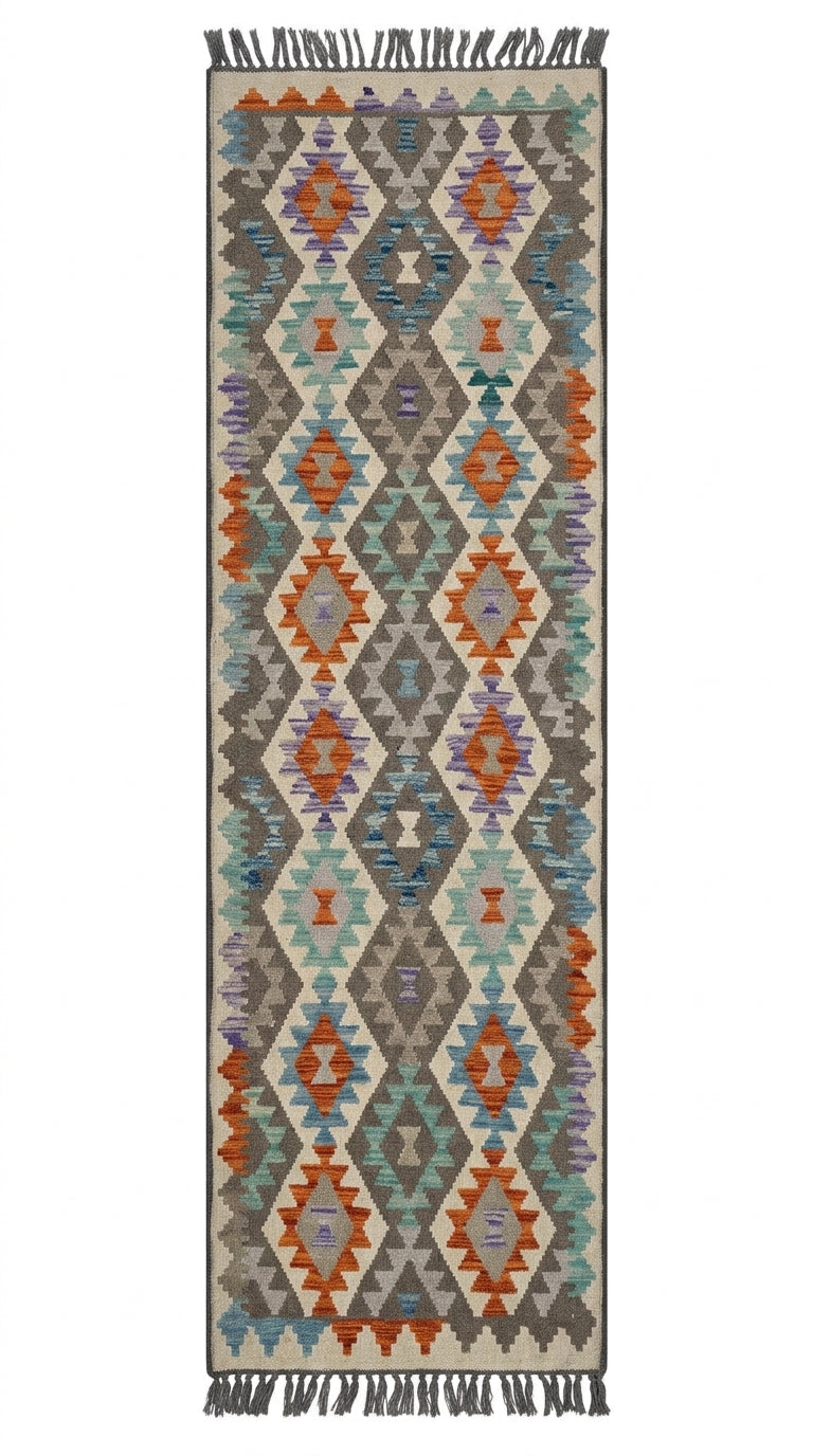 Handmade Afghan Chobi Kilim Hallway Runner Rug 290 CM x 84 CM SS # 180