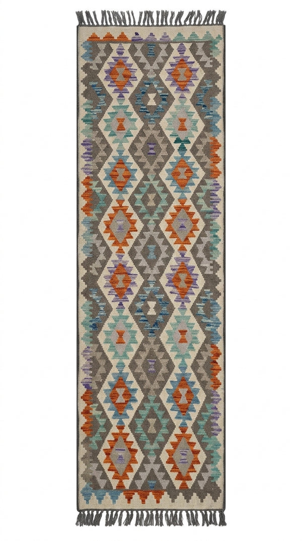 Handmade Afghan Chobi Kilim Hallway Runner Rug 290 CM x 84 CM SS # 180