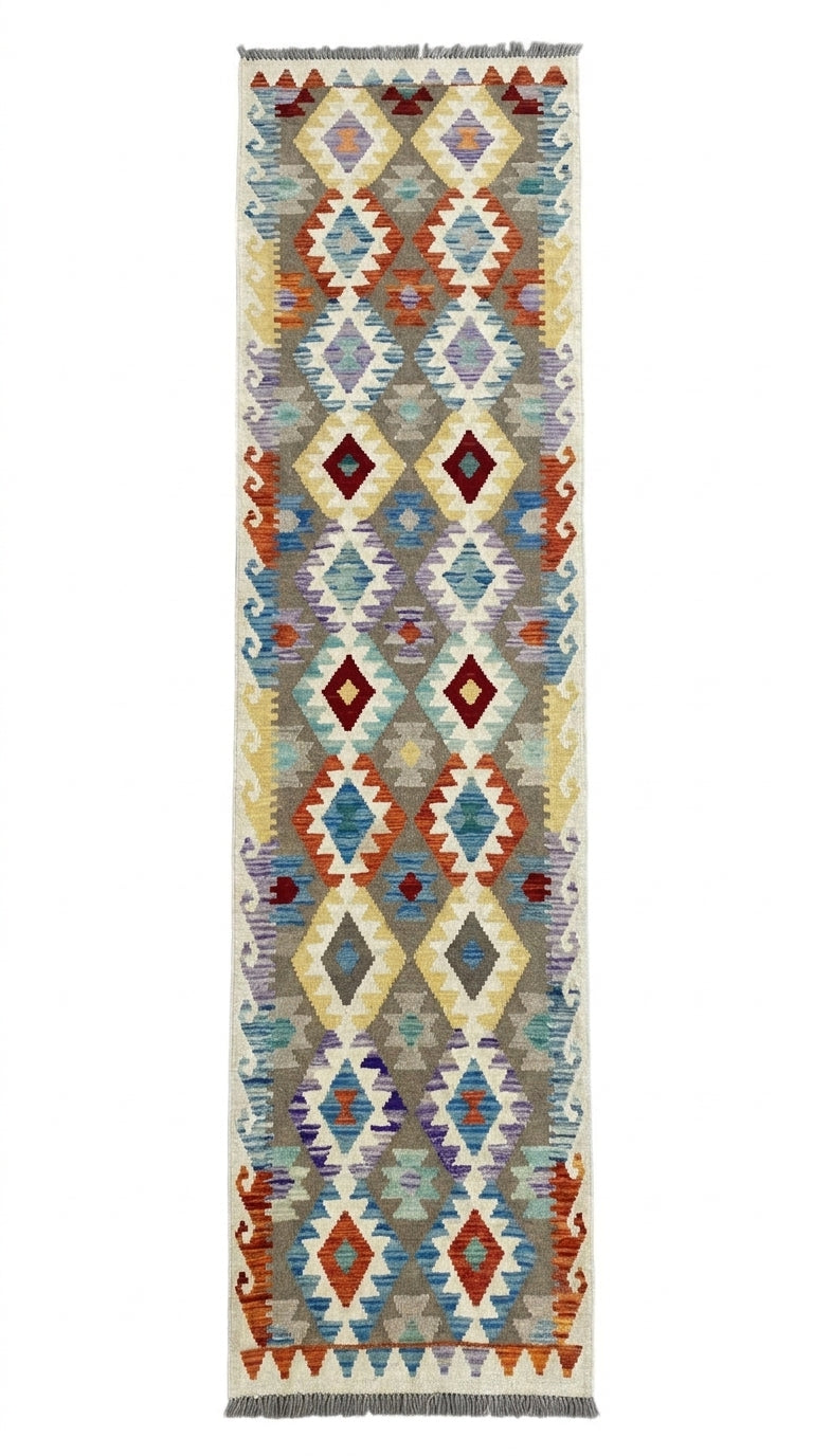 Handmade Afghan Chobi Kilim Hallway Runner Rug 289 CM x 78 CM  SS # 183