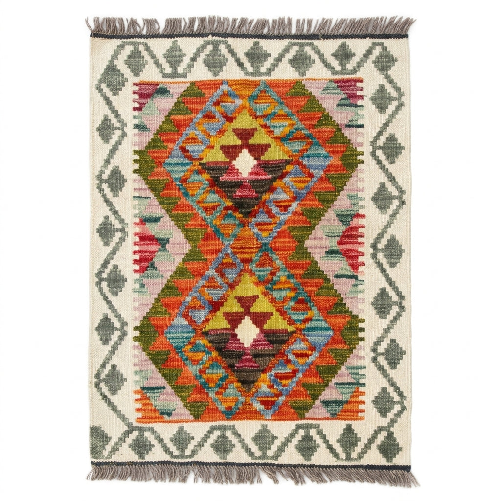 Handmade Afghan Chobi Kilim Rug 90 CM x 60 CM SS # 23