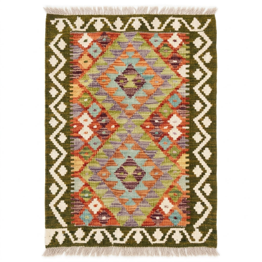 Handmade Afghan Chobi Kilim Rug 89 CM x 59 CM  SS # 36