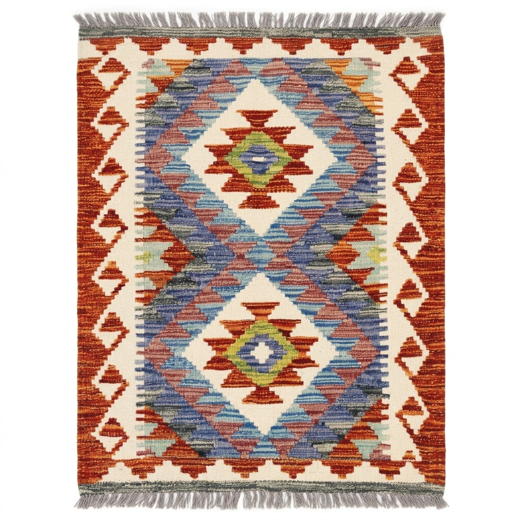 Handmade Afghan Chobi Kilim Rug 89 CM x 59 CM  SS # 43